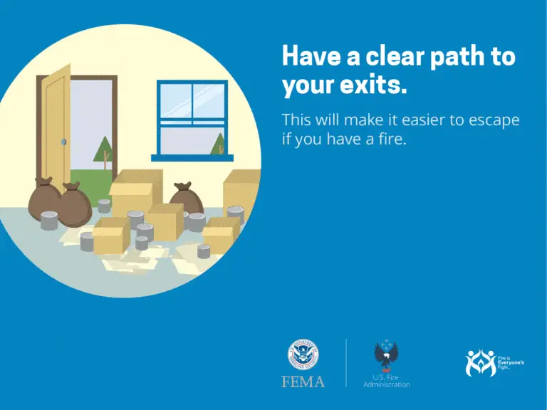 Keep your exits unobstructed: ensure a clutter-free path to safety in case of a fire.