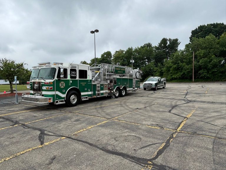 Firefighters participating in emergency vehicle driver training hosted by Forest Grove Volunteer Fire Department